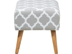 Online Beliani Sgabello MANTEO Cotone Grigio chiaro Bianco Marrone Grigio