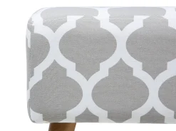 Online Beliani Sgabello MANTEO Cotone Grigio chiaro Bianco Marrone Grigio