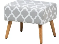 Online Beliani Sgabello MANTEO Cotone Grigio chiaro Bianco Marrone Grigio