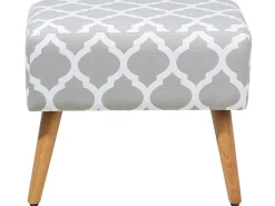 Online Beliani Sgabello MANTEO Cotone Grigio chiaro Bianco Marrone Grigio