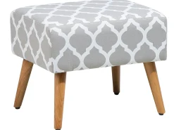 Online Beliani Sgabello MANTEO Cotone Grigio chiaro Bianco Marrone Grigio