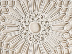 New Beliani Sgabello MANZAI Cotone Beige Beige Marrone