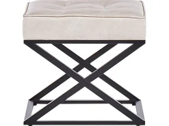 Outlet Beliani Sgabello MURDO Pelle sintetica Beige Beige Nero