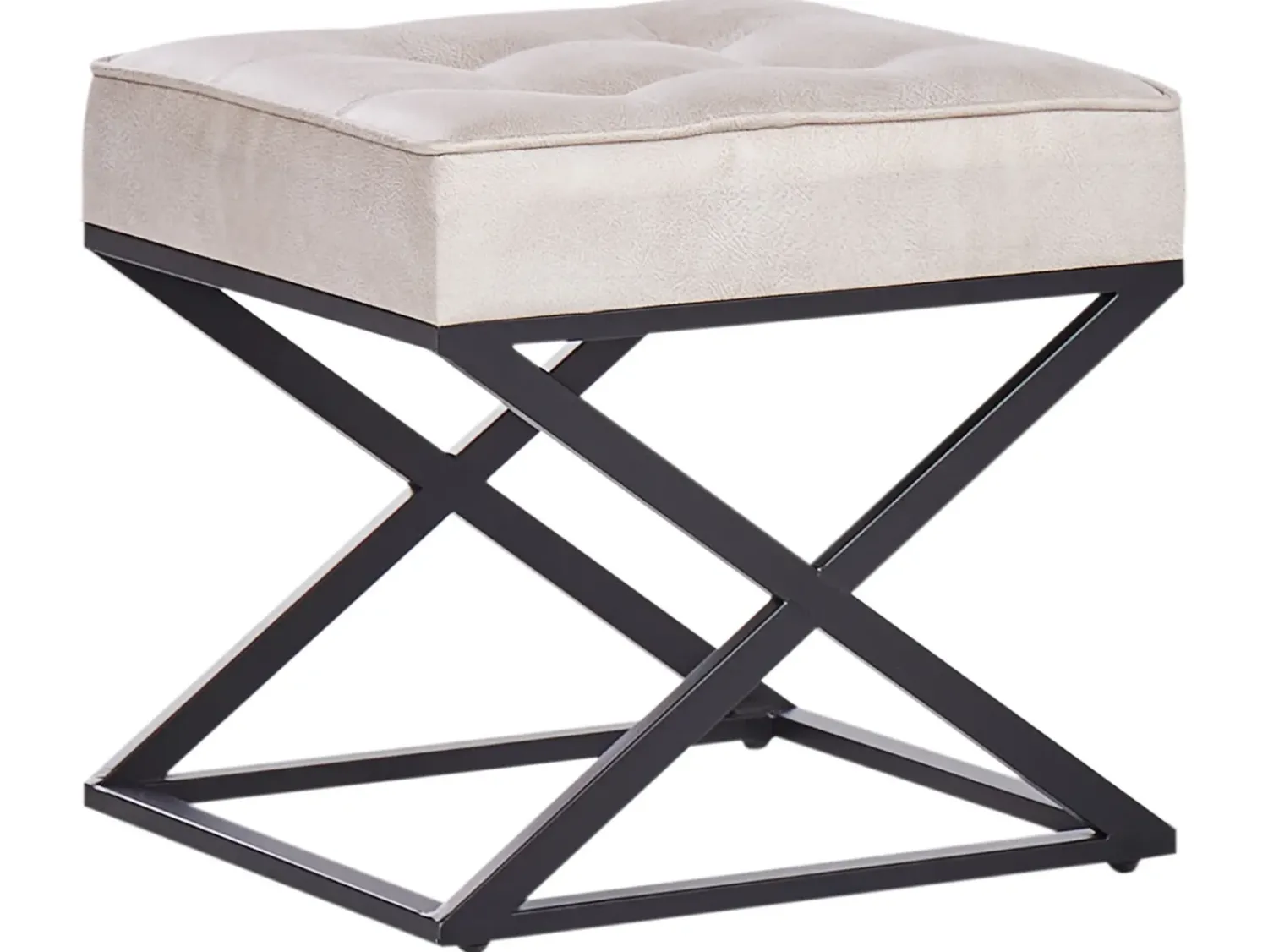 Outlet Beliani Sgabello MURDO Pelle sintetica Beige Beige Nero