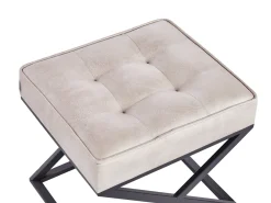 Outlet Beliani Sgabello MURDO Pelle sintetica Beige Beige Nero