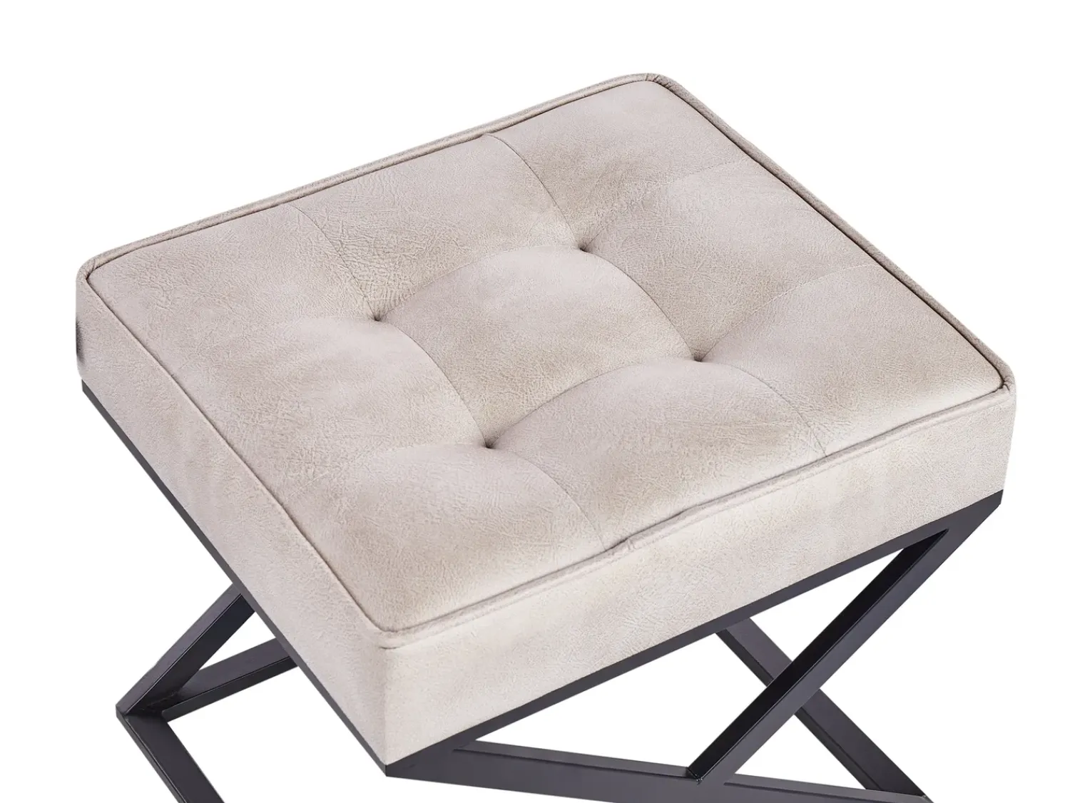 Outlet Beliani Sgabello MURDO Pelle sintetica Beige Beige Nero
