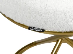 Outlet Beliani Sgabello PRESHO Bouclé Bianco sporco Bianco Oro