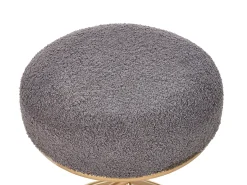Beliani Sgabello PRESHO Bouclé Grigio Grigio Oro