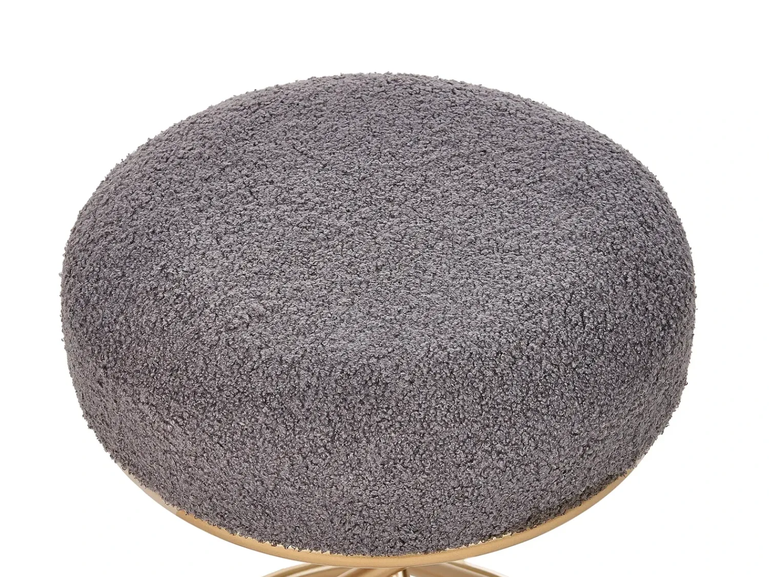 Beliani Sgabello PRESHO Bouclé Grigio Grigio Oro