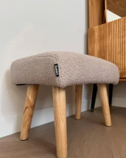 Best Beliani Sgabello TAKOMA Bouclé Beige chiaro Beige Marrone