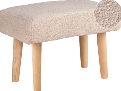 Best Beliani Sgabello TAKOMA Bouclé Beige chiaro Beige Marrone