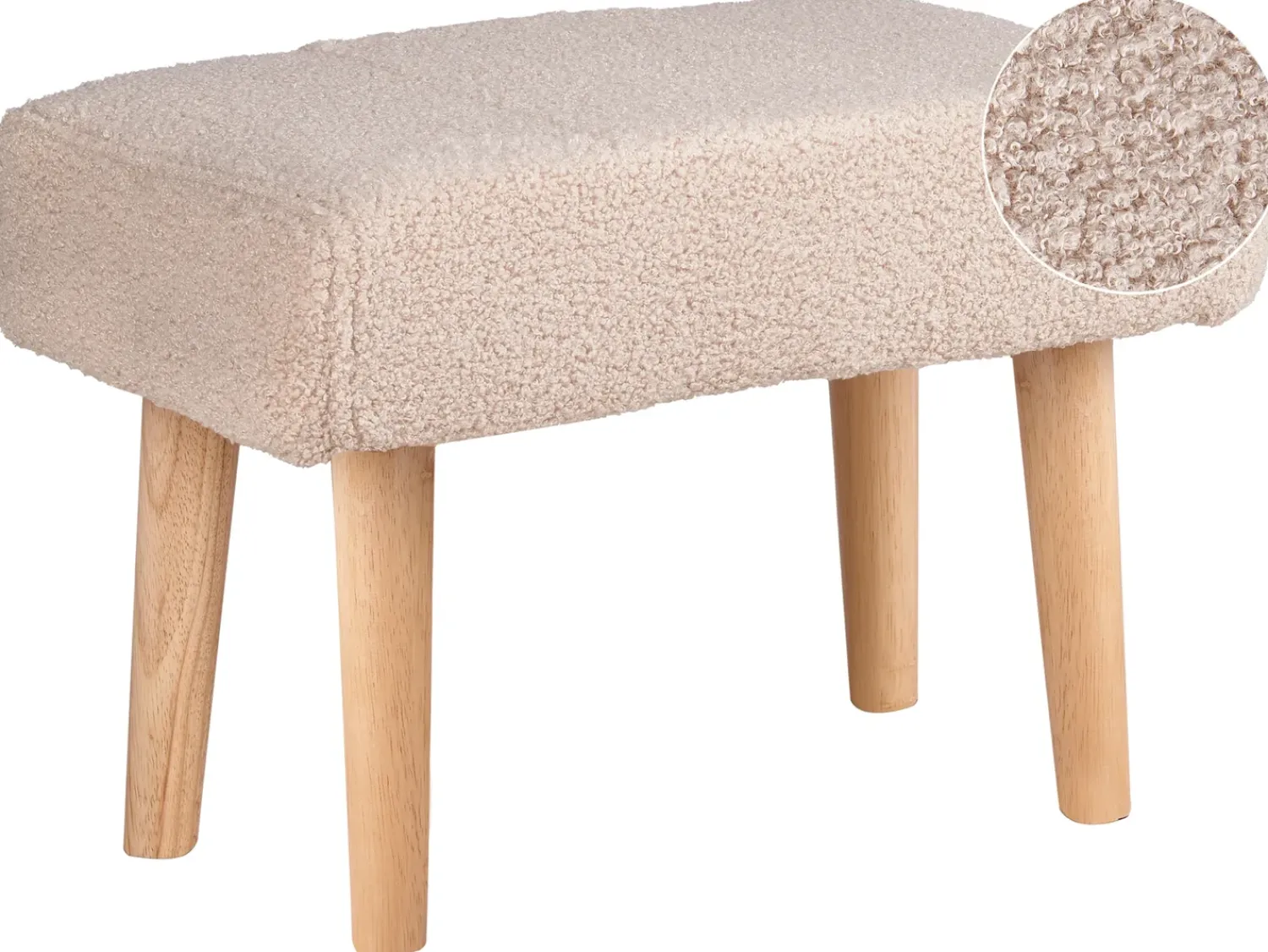 Best Beliani Sgabello TAKOMA Bouclé Beige chiaro Beige Marrone