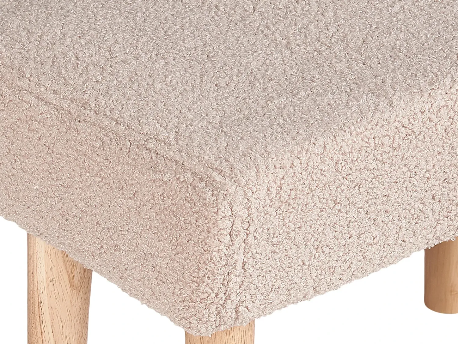 Best Beliani Sgabello TAKOMA Bouclé Beige chiaro Beige Marrone
