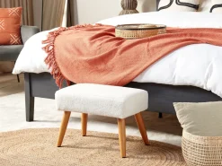 Discount Beliani Sgabello TAKOMA Bouclé Bianco Bianco Marrone