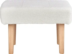 Discount Beliani Sgabello TAKOMA Bouclé Bianco Bianco Marrone