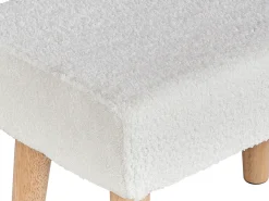Discount Beliani Sgabello TAKOMA Bouclé Bianco Bianco Marrone