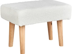 Discount Beliani Sgabello TAKOMA Bouclé Bianco Bianco Marrone
