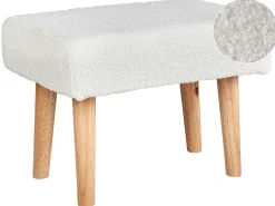 Discount Beliani Sgabello TAKOMA Bouclé Bianco Bianco Marrone