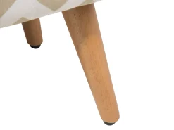New Beliani Sgabello TAKOMA Cotone Beige Bianco Beige Marrone