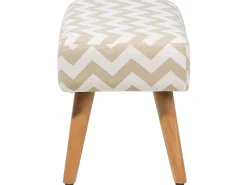 New Beliani Sgabello TAKOMA Cotone Beige Bianco Beige Marrone
