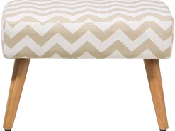 New Beliani Sgabello TAKOMA Cotone Beige Bianco Beige Marrone