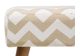 New Beliani Sgabello TAKOMA Cotone Beige Bianco Beige Marrone