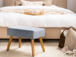 Discount Beliani Sgabello TAKOMA Velluto Grigio Marrone Grigio