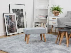 Discount Beliani Sgabello TAKOMA Velluto Grigio Marrone Grigio