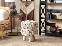 New Beliani THONDI Cotone Beige Beige Nero
