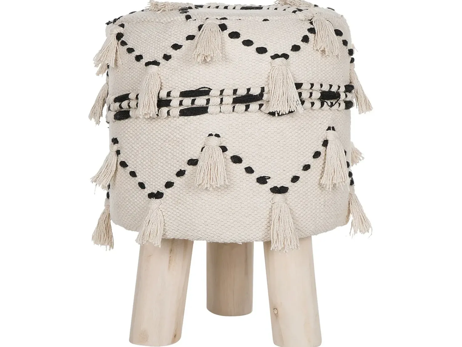 New Beliani THONDI Cotone Beige Beige Nero
