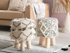 New Beliani THONDI Cotone Beige Beige Nero
