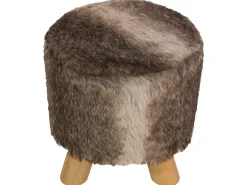Sale Beliani Sgabello TOPEKA Finta pelliccia Marrone Beige Marrone
