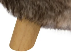 Sale Beliani Sgabello TOPEKA Finta pelliccia Marrone Beige Marrone
