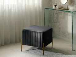 Outlet Beliani UTAH Velluto Nero Oro Nero