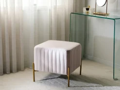 Hot Beliani UTAH Velluto Tortora Beige Oro