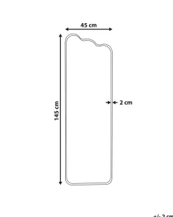 Outlet Beliani Specchio ABZAC 45 cm 145 cm Metallo sporco Bianco