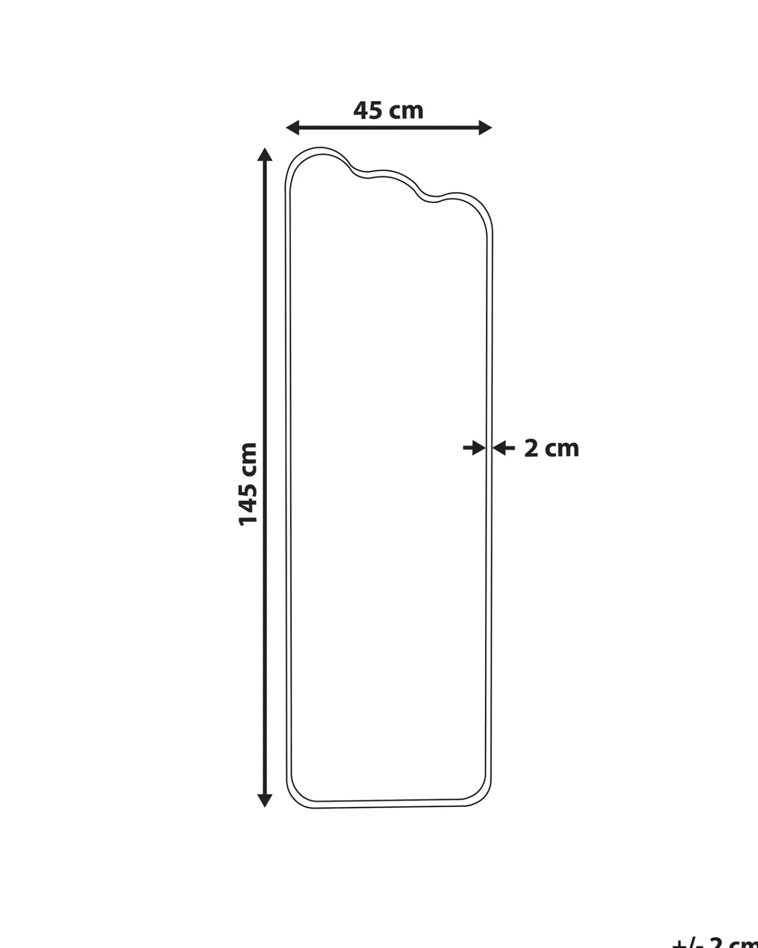 Outlet Beliani Specchio ABZAC 45 cm 145 cm Metallo sporco Bianco