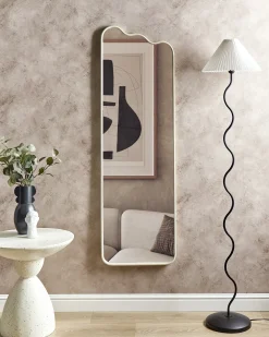 Outlet Beliani Specchio ABZAC 45 cm 145 cm Metallo sporco Bianco