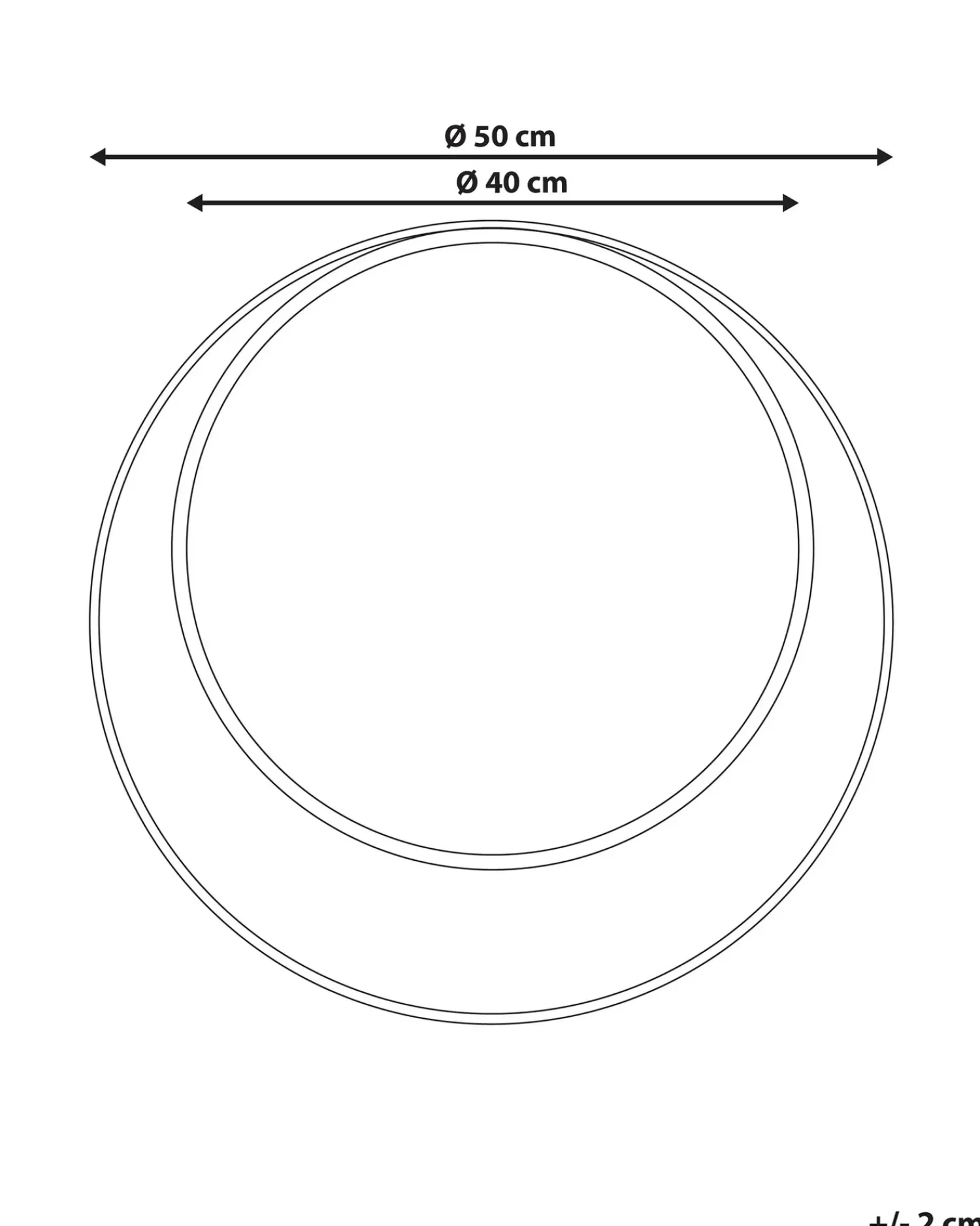 Best Beliani Specchio AGDE 50 cm 50 cm Metallo Nero