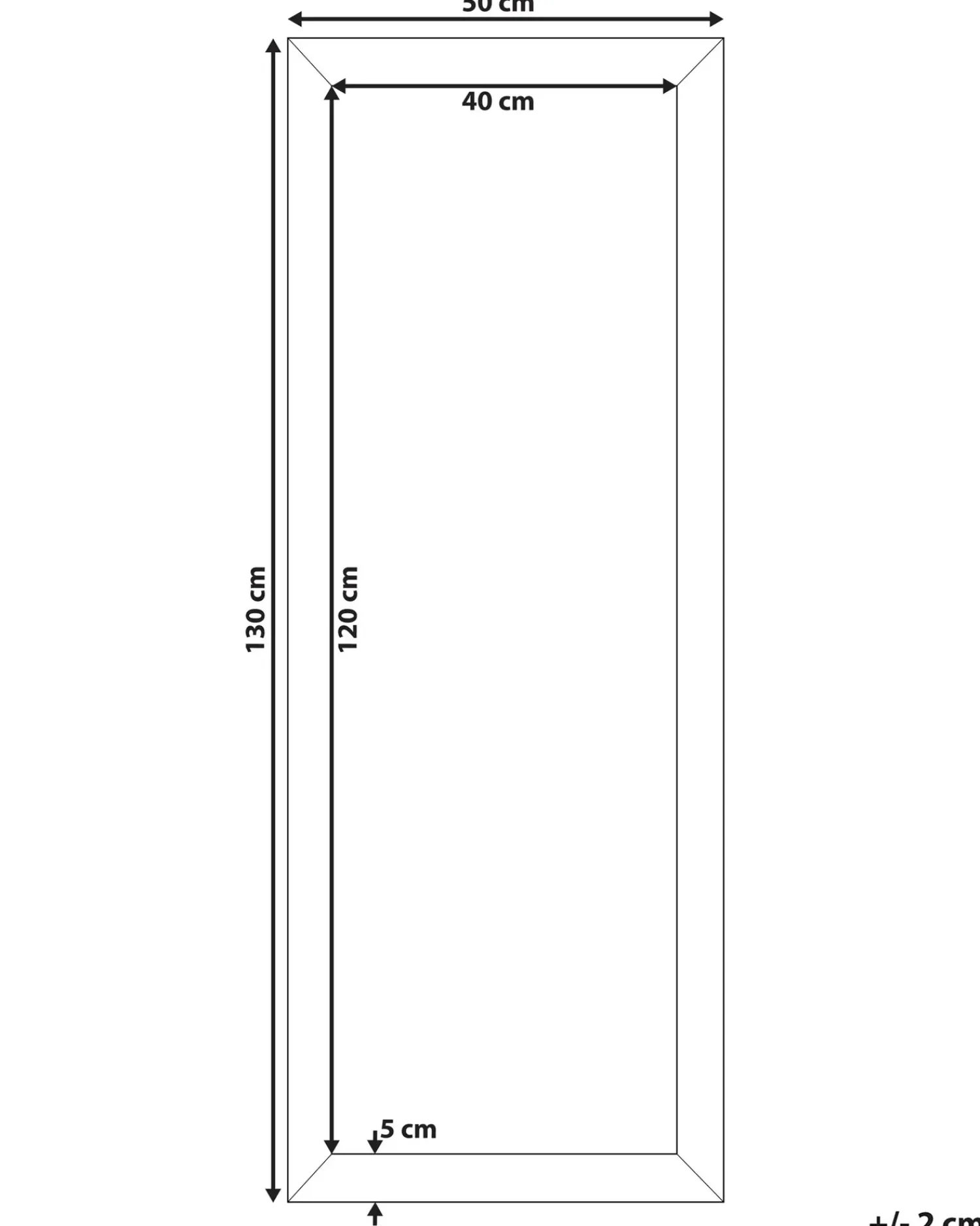 Best Beliani Specchio AJACCIO 50 cm 130 cm Argento