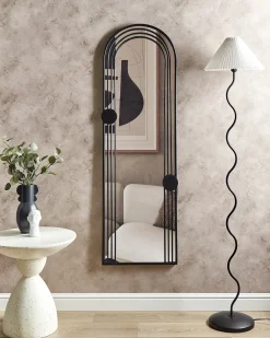 Sale Beliani Specchio AJAIN 45 cm 146 cm Metallo Nero