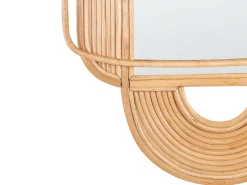 Outlet Beliani Specchio ALCORN 70 cm 90 cm Rattan Naturale Beige Naturale