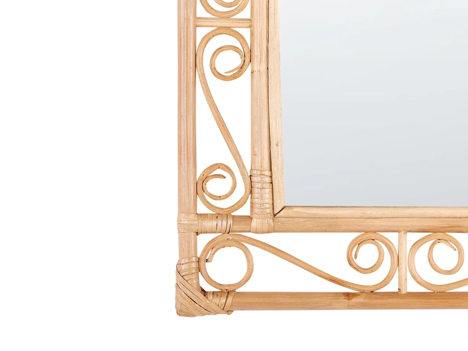 Outlet Beliani Specchio AMANU 41 cm 52 cm Rattan Naturale Beige Naturale