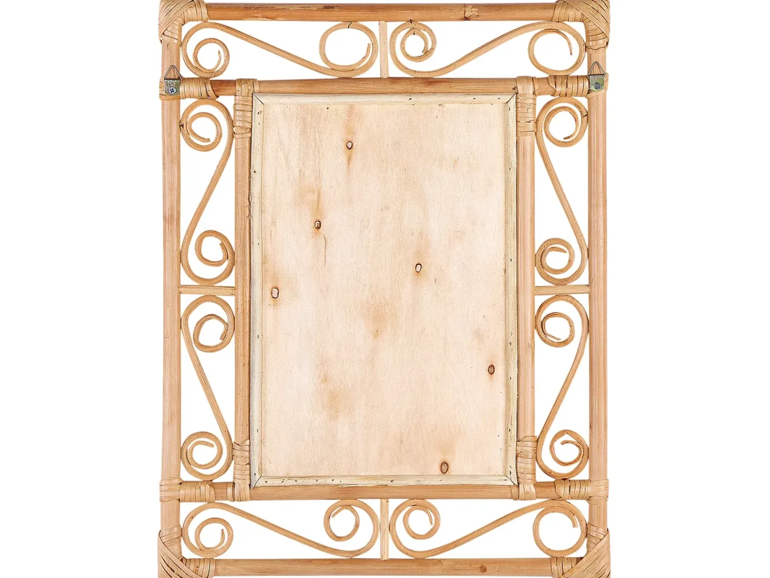Outlet Beliani Specchio AMANU 41 cm 52 cm Rattan Naturale Beige Naturale