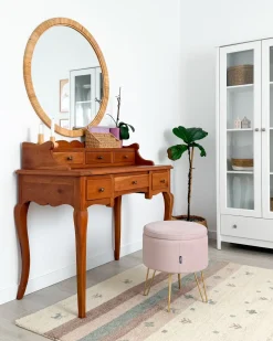 Online Beliani Specchio ANLEZY 80 cm 80 cm Rattan Naturale