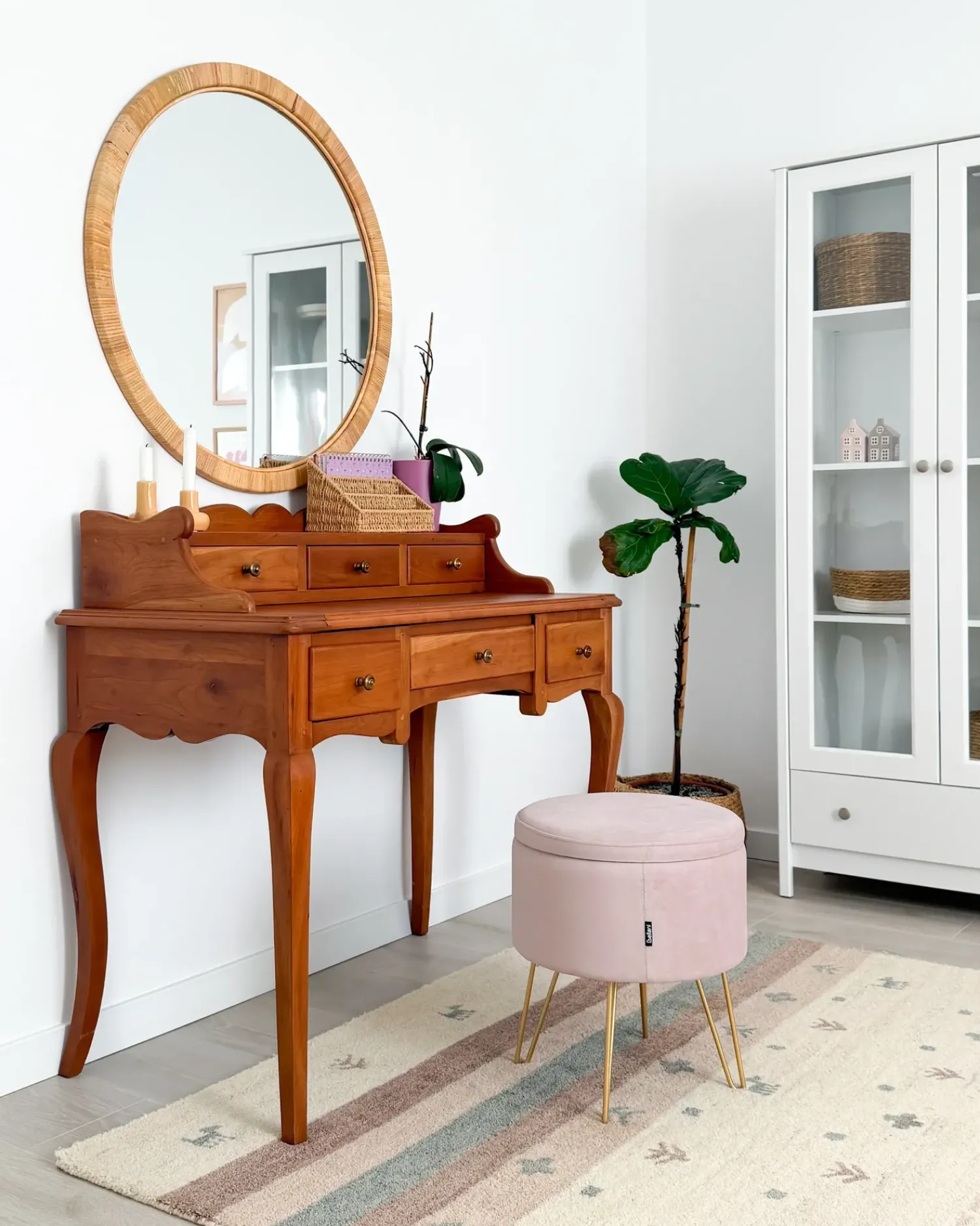 Online Beliani Specchio ANLEZY 80 cm 80 cm Rattan Naturale
