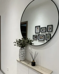 Hot Beliani Specchio ANNEMASSE 80 cm 80 cm Metallo Nero