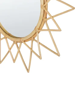 Outlet Beliani Specchio AROEK 61 cm 61 cm Rattan Naturale Marrone