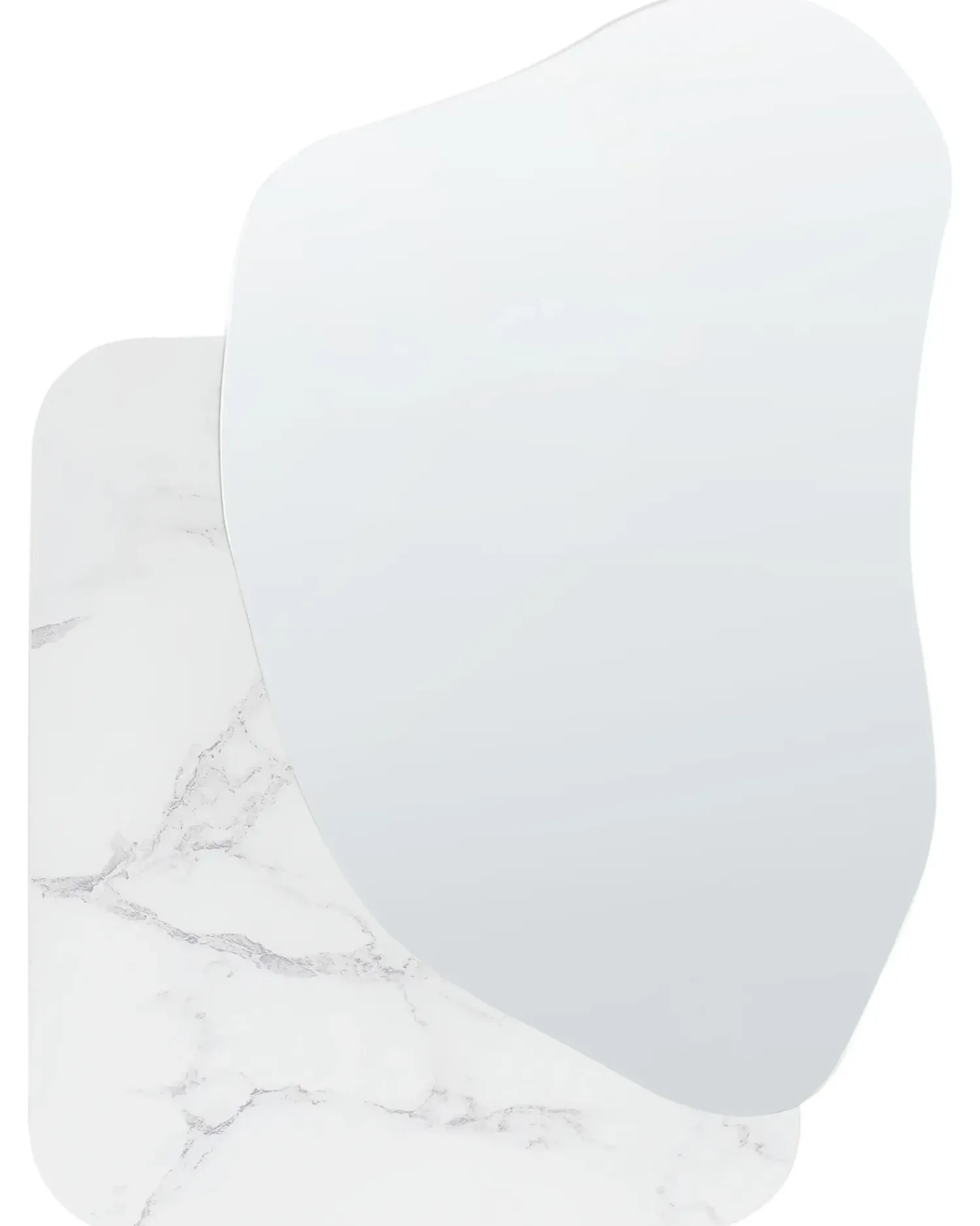 Clearance Beliani Specchio ARVERT 60 cm 80 cm Marmo Bianco