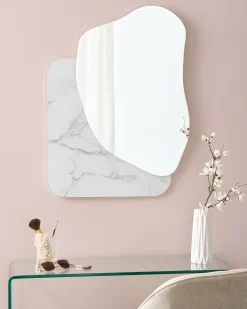 Clearance Beliani Specchio ARVERT 60 cm 80 cm Marmo Bianco